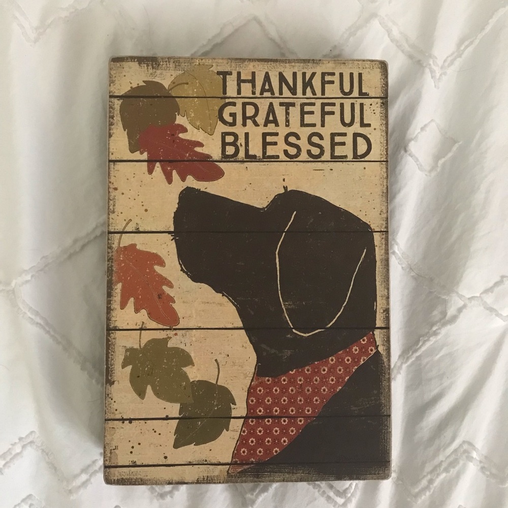 Thankful Grateful Blessed Dog Wall Art